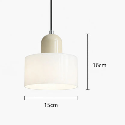Coloured glass Bauhaus pendant light